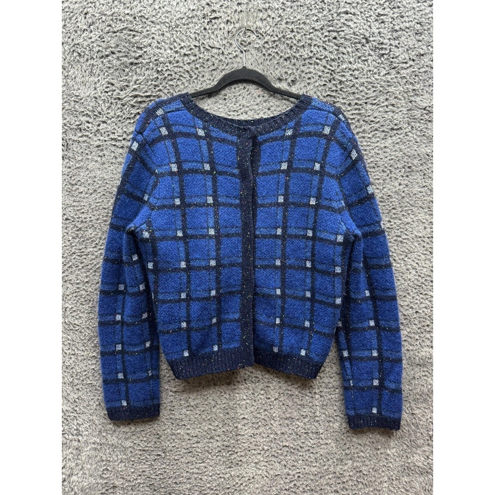 Marc By Marc Jacobs Skipper Blue Multi Wool Blend Cardigan Sweater Womens Size L